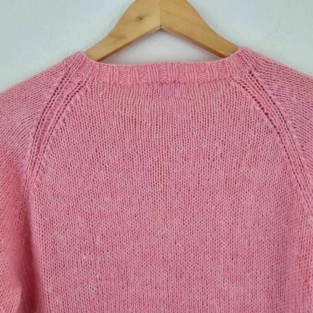 American VTG Womens Sz M Hand Knit Beaded Sweater Pullover Maple Leafs Holiday - Picture 12 of 12